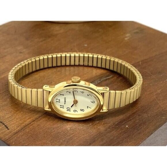 Timex Women's Watch T21872 Cavatina Oval Petite 18mm Quartz Gold Expansion Band - Picture 7 of 13